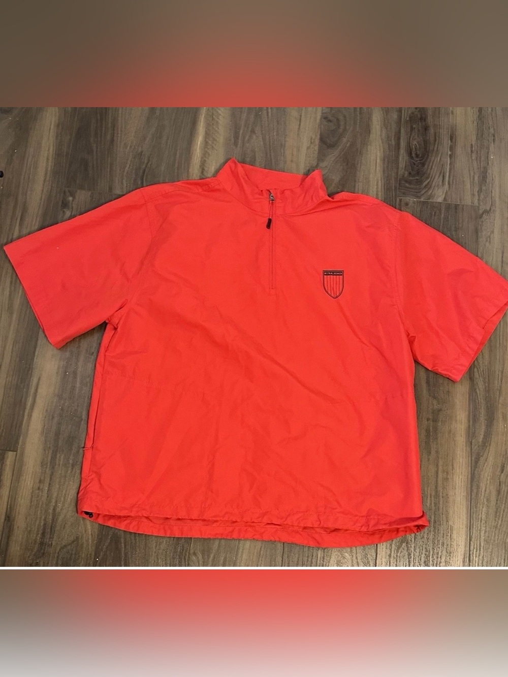 Faldo Claret & Green Mens Red Short Sleeve Quarter Zip Golf Windshirt XL